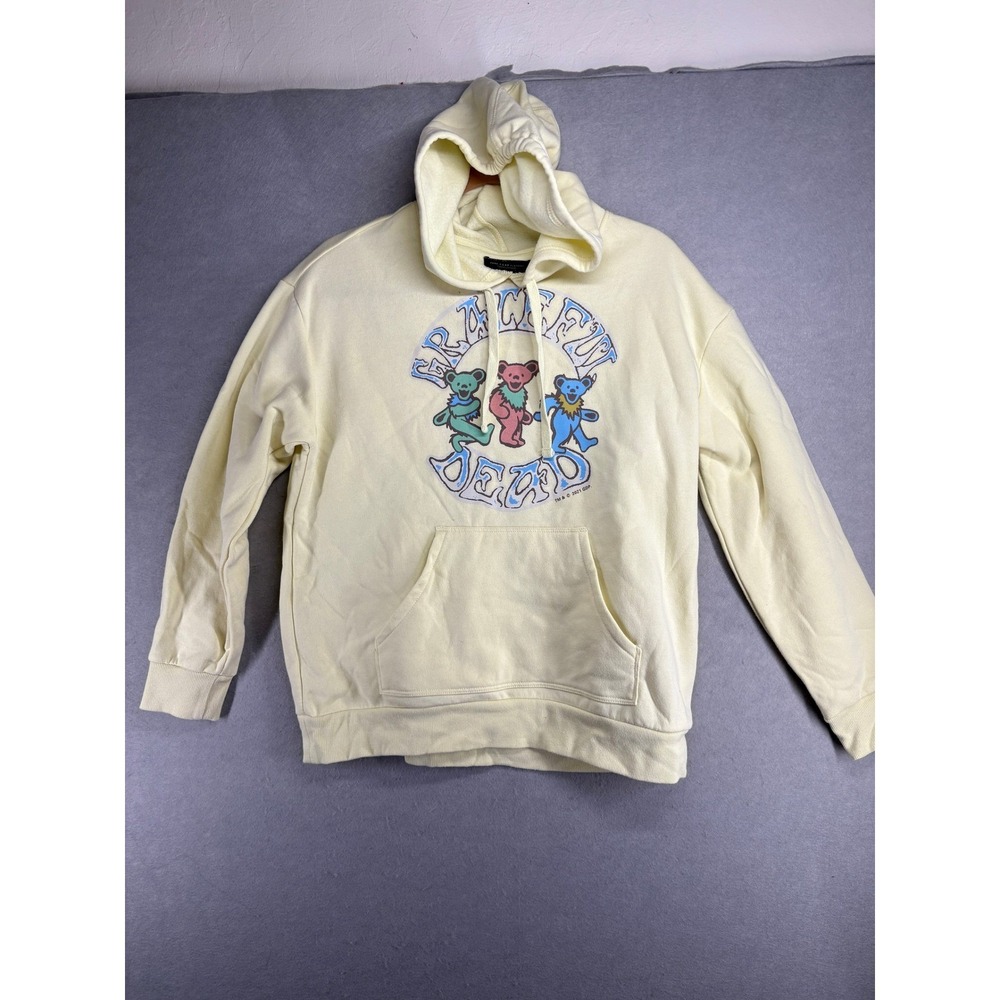 Grateful Dead Junk Food‎ Clothing Dancing Bears Hoodie Pale Yellow XS